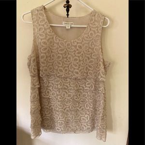 Coldwater Creek sleeveless lace top Large